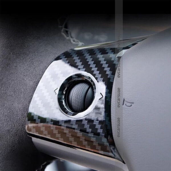 Panel Cover Carbon Fiber Steering Wheel to protect the plate from scratches and give a beautiful shape to Tesla Model Y/3