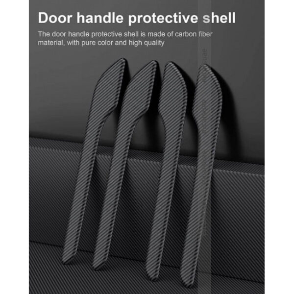 Carbon Fiber Door Handle Protector for Tesla Model 3/Y, Door Handle Stickers, Anti-Scratch Accessories, Decorative Accessories