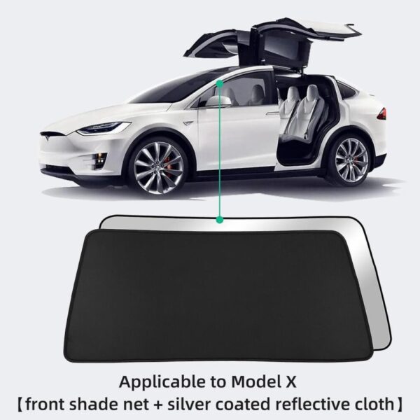 EVCARSUAE ® Roof Glass Sunshades for Tesla Model X Accessories 2 pieces(2015-2023)