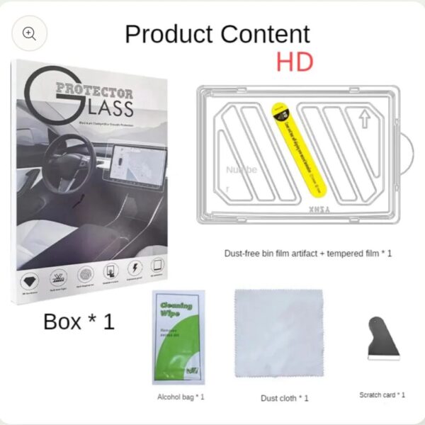 For Tesla Model 3 2024 Tempered Glass Screen Protector Dashboard Touch Screen Protector with Film Tool HD